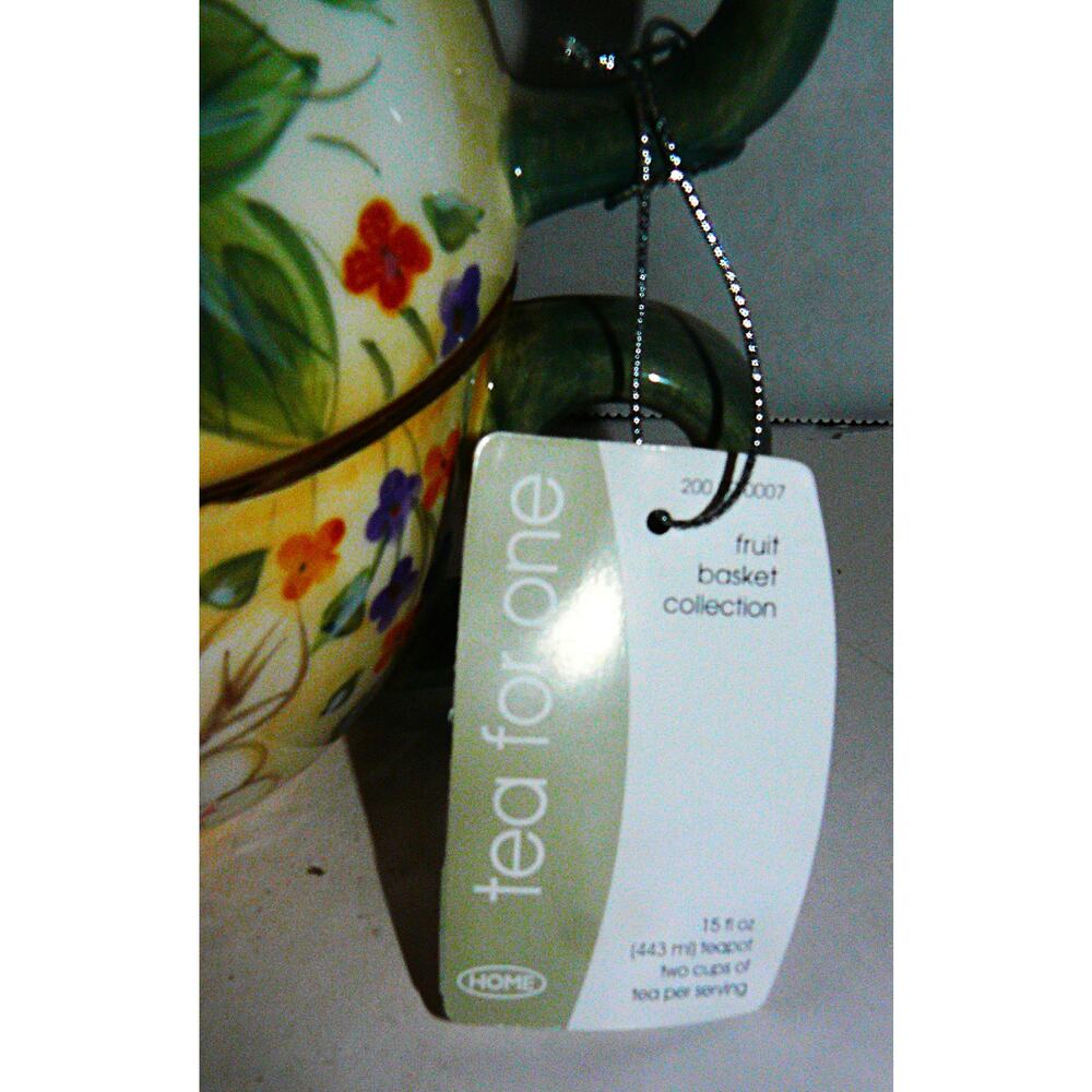 Vintage Fruit Hand-Painted Stackable Ceramic Tea For One Teapot & Cup Set - Picture 8 of 8